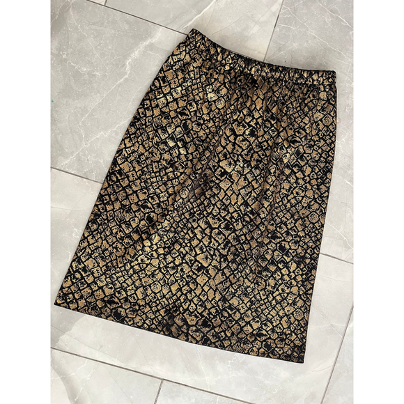 Vintage 90s Metallic Snake Skin La Cite Skirt S - Picture 1 of 7